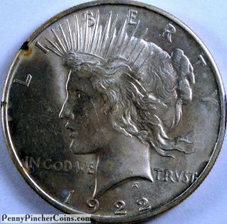 1922 Peace Dollar Lustrous High - Grade Coin photo