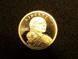 2009 S Native American Sacagawea Dollar Deep Cameo Proof Us Coin Three Sisters photo