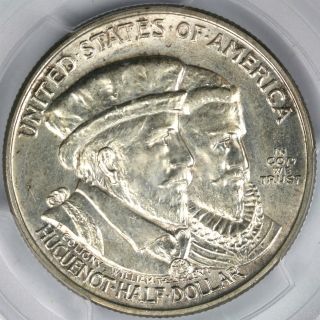1924 Huguenot Commemorative Silver Half Dollar 50c Pcgs Ms64 Lustrous Coin photo