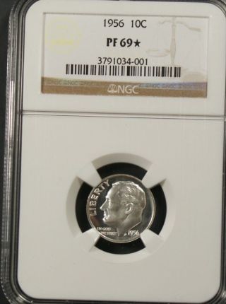 1956 Roosevelt Ngc Pf 69 Star.  Intense Snow - White Ultra Obverse.  1 Of Only 50. photo