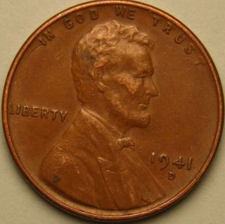 1941 D Lincoln Wheat Penny,  (lamination Before Strike) Error Coin,  Ae 164 photo