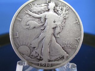 1918 Walking Liberty Half Dollar - Very Fine - Semi Key - Good Looking Scarcer Date photo