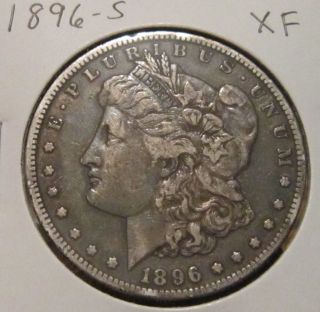 1896 - S Morgan Silver Dollar Xf Rare Key Date Us Silver Coin photo