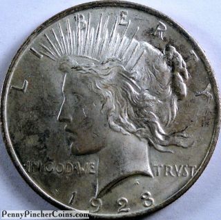 1923 Peace Dollar Lustrous High - Grade Coin photo