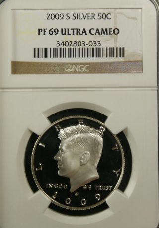 2009 - S Silver Kennedy Ngc Pf 69 Ultra Cameo.  Incredible Contrast - Spot - photo