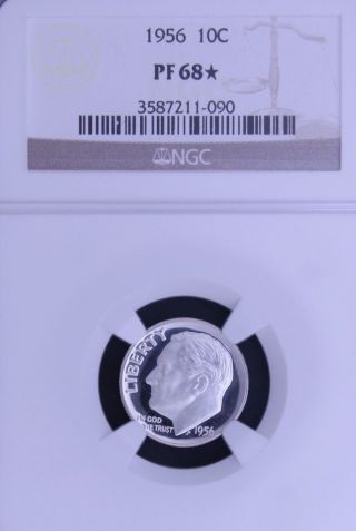 1956 Roosevelt Ngc Pf 68 Star.  Incredible Ultra Cameo Obverse.  1 Of 49. photo