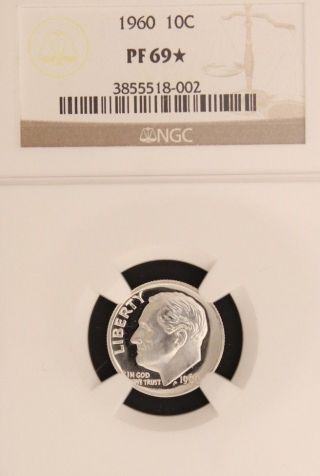1960 Roosevelt Ngc Pf 69 Star.  Incredible Cameo Contrast 1 Of Only 18. photo