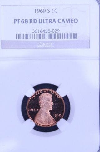 1969 - S Lincoln Ngc Pf 68 Rd Ultra Cameo.  Cameo Contrast.  Spot - photo