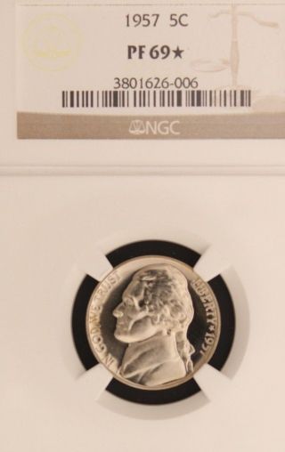 1957 Jefferson Ngc Pf 69 Star.  Incredible Cameo Contrast 1 Of Only 4. photo