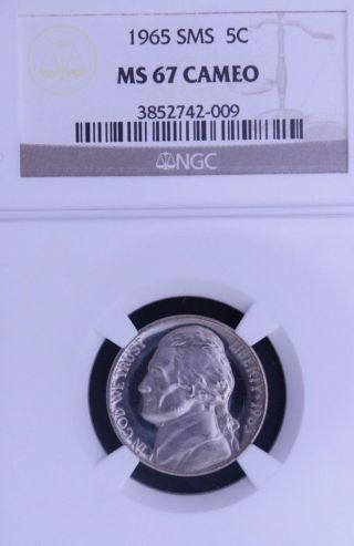 1965 Sms Jefferson Ngc Ms 67 Cameo.  Incredible Contrast.  Spot -.  1 Of 350. photo