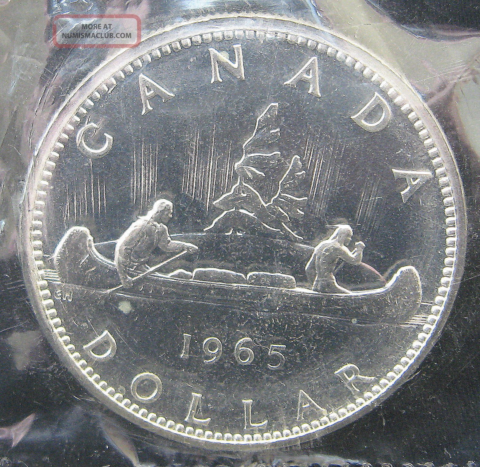 1965 Bu Proof Like Canadian.  800 Silver Dollar - Rcm Mylar Package Coins: Canada photo