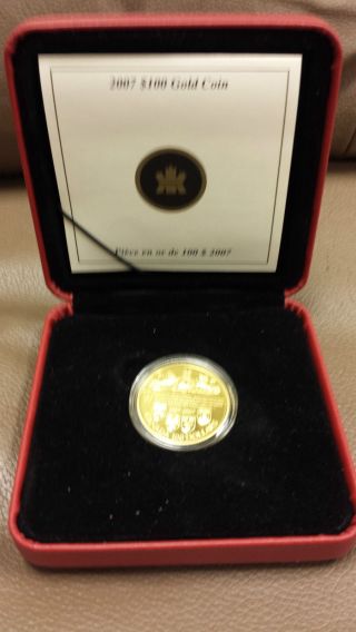 $100 Gold Coin Canada 2007: 40th Anniversary Of The Dominion Of Canada (14kt) photo