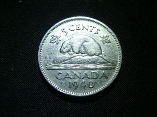 Seven 1940 Canadian Nickels - photo