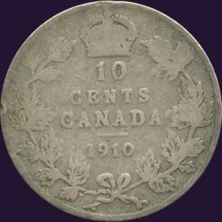 1910 Canada 10 Cent Silver Coin (2.  33 Grams.  925 Silver) (no Tax) photo