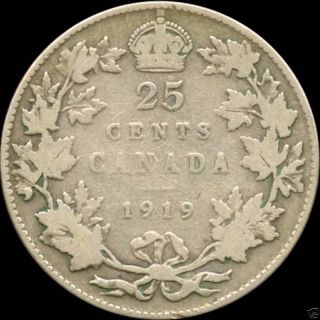 1919 Canada Silver 25 Cents (5.  83 Grams.  925 Silver) (no Tax) photo