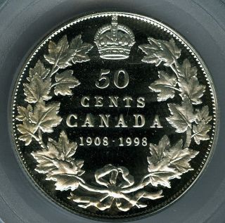 1998 90th Canada Silver 50 Cents Pcgs Pr69 Ultra Heavy Cameo Finest Graded photo