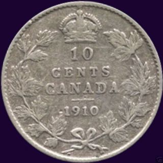 1910 Canada 10 Cent Silver Coin (2.  33 Grams.  925 Silver) (no Tax) photo