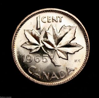1965 1c Type 3 Lg Beads Bl 5 Rd Canada Cent photo