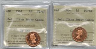 Canada 1964 1 Cent Iccs Pl 64 Red Ultra Heavy Cameo Uhc Your Choice photo