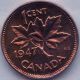 1947 Canada 1 Cent Coin Graded Iccs Ms64 Xrt 735 (no Tax) Coins: Canada photo 2