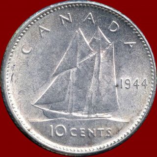 1944 Canada 10 Cent Silver Coin (2.  33 Grams.  800 Silver) (no Tax) photo