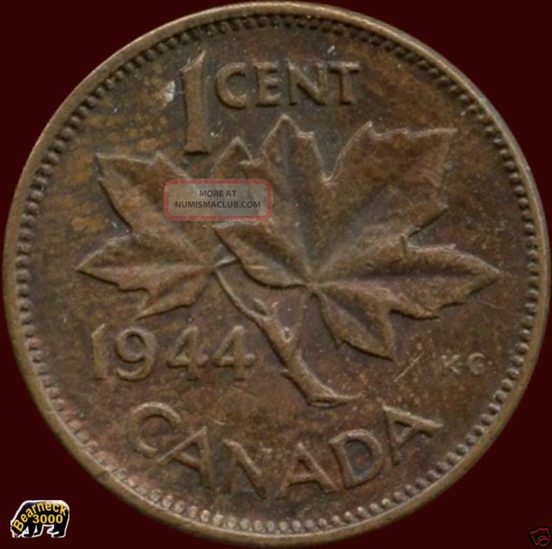 1944 Canada 1 Cent (no Tax) Coins: Canada photo
