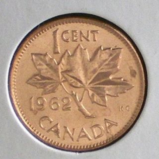 Canada 1962 Queen Elizabeth Ii Grade 1 Cent See All My Items 063 photo