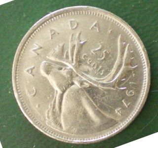 Canada 1974 Queen Elizabeth Ii Grade 25 Cent See All My Items 137 photo