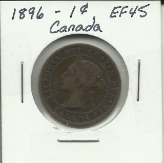 1896 - Canadian 1 Cent Coin photo