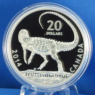 Canada 2014 Canadian Dinosaurs: Scutellosaurus - 1 Troy Oz.  Fine Silver $20 Coin photo