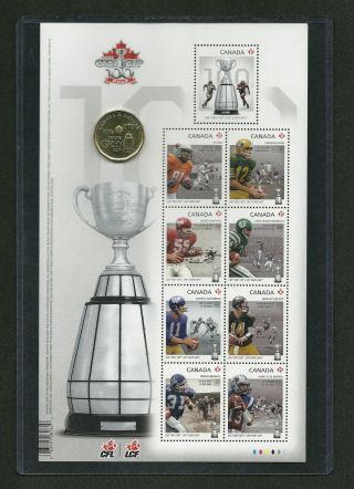 2012 100th Grey Cup Large Souvenir Sheet Mnh With Commemoratve Lonnie photo