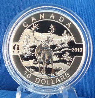 2013 Caribou 1/2 Oz Fine Silver $10 Proof Coin,  Eighth Coin In “o Canada” Series photo