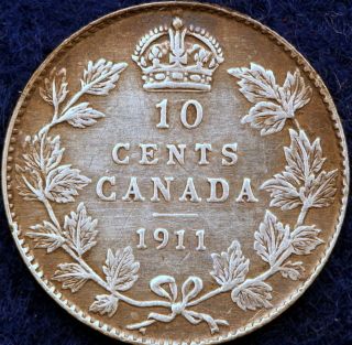 1911 Grade Km - 17 Canada George V Ten Cents photo