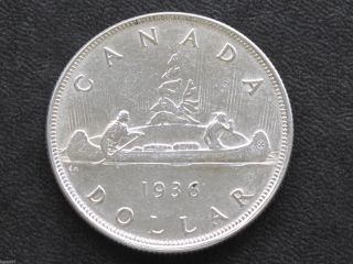 1936 Canada Silver Dollar George V Canadian Coin D3772 photo