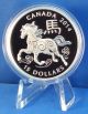 2014 Year Of The Horse 1 Oz.  Fine Silver $15 Proof Coin Limited Mintage Coins: Canada photo 2