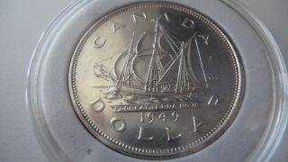 1949canadian Silver Dollar Wow Look High Luster Sharp Details photo