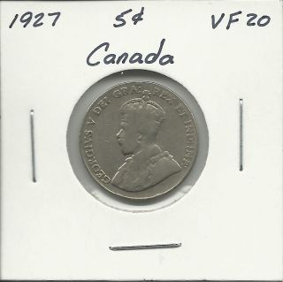 1927 Canadian 5 Cents Coin (10209) photo