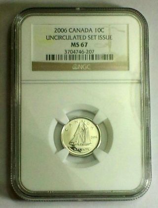 Pair - 2006 Canada Dimes - P And Rcm Privy - Ngc Ms67 Rare Graded photo