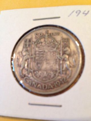 1942 Canada Silver Half Dollar photo