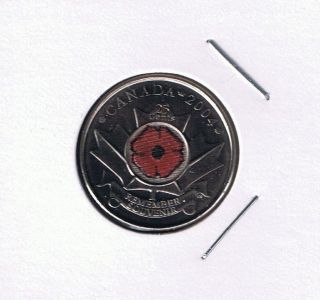2004 Canada - Red Poppy Remember - Quarter 25¢ Coin - Canadian - Uncirculated ♪ photo