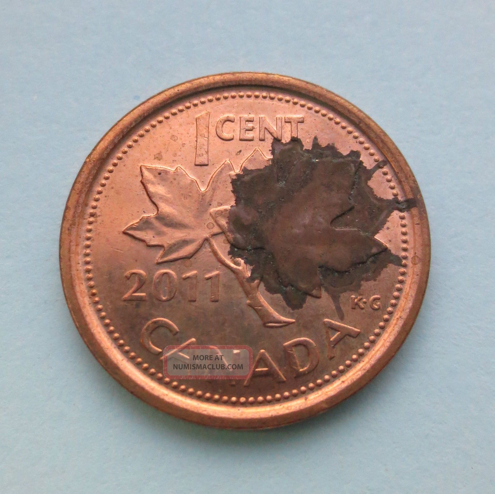 Rare Canadian Penny Massive Plating Error Unique Pattern