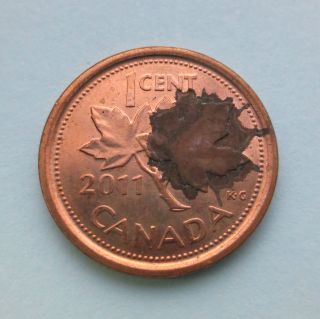 Rare Canadian Penny Massive Plating Error Unique Pattern photo