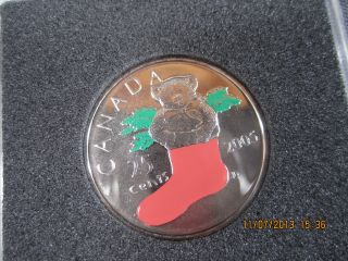 25 Cent Coloured Christmas Holiday Canada 2005 P 