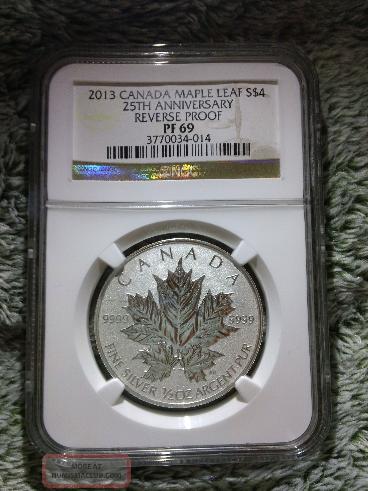 2013 Canada Silver Maple Leaf Ngc Pf69 Reverse Proof 25th Anniversary 1