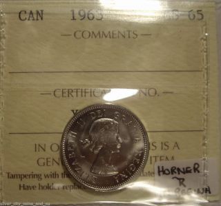 Canada Elizabeth Ii 1963 Horned R Five Cents - Iccs Ms - 65 (xba 528) photo