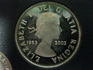 2003 50th Anniversary Coronation Of Queen Elizabeth Ii Canadian Silver Quarter photo