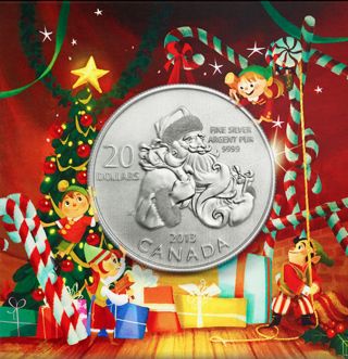Canada 2013 $20 Santa Claus Commemorative Coin,  Fine.  9999 Silver,  No Taxes photo