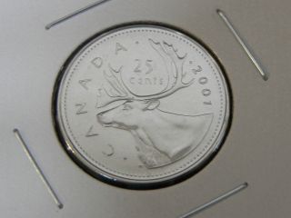 2001p Bu Pl Canadian Canada Caribou Quarter Twenty Five 25 Cent photo