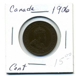 Canada Large Cent 1906,  Xf+ photo
