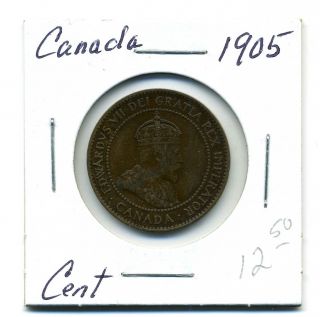 Canada Large Cent 1905,  Vf+ photo